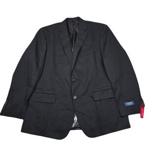 Chaps Ralph Lauren Suit Jacket Mens 44R 44 Black Classic Fit Stretch‎ NEW